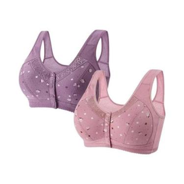 Imagem de Sutiã Esportivo Sem Costura E Sem Fio De Algodão plus Size Com Fecho F