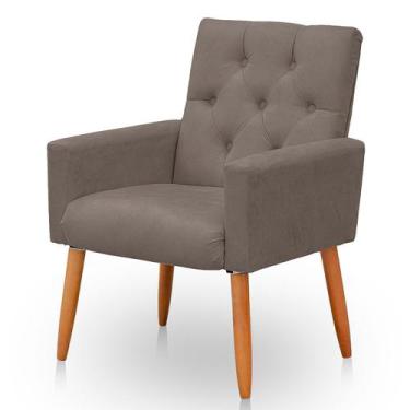 Imagem de Poltrona para Sala Reforçada Confortável Íris Suede - ADS DECOR, Capuc