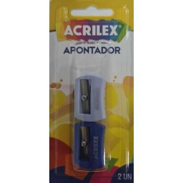 Imagem de Apontador Escolar Blister com 2 Unidades Modelo 22409 - Acrilex, Azul 