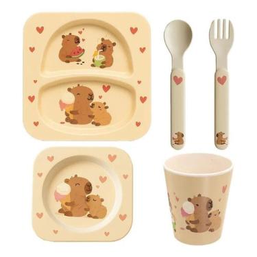 Imagem de Jogo De Refeição Infantil 5 Peças Capivara Capikids Mimo Style
