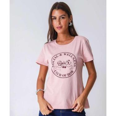 Imagem de Blusa Feminina Estampa Cereja Manga Curta Marisa-22045, Rosa, M