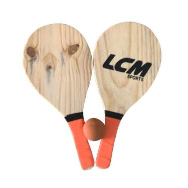 Imagem de Kit Frescobol LCM Com 2 Raquetes e 1 Bola, Laranja