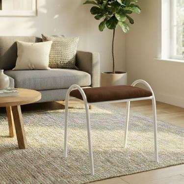 Imagem de Banqueta Banco Banquinho Cozinha Industrial Suede Mavie marrom