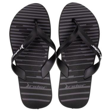 Imagem de Chinelo masculino feel urban rider - 12318, Preto, Cinza, 41/42