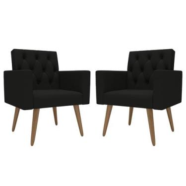Imagem de Kit 2 Poltronas para Salão de Beleza e Sala de Espera Thais Suede - Mó