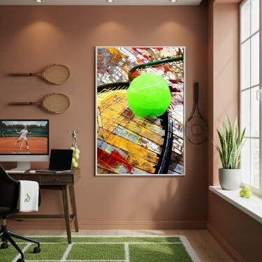 Imagem de Quadro Decorativo Uma Bola De Tênis-70x50cm Mold Preta