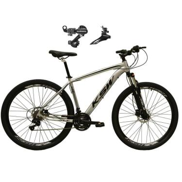 Imagem de   Bicicleta Aro 29 Ksw Xlt Alumínio 24v Câmbios Shimano Garfo Suspensão - Prata\Preto