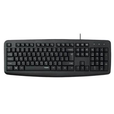 Imagem de Teclado Rapoo NK2600, 104 Teclas de Membrana, Teclas Multimídia, Resistente a Líquidos, USB-Unissex