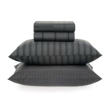 Imagem de Kit Jogo De Lençol Karsten 4 Peças Cama Queen 160 Fios Estampado 100% 