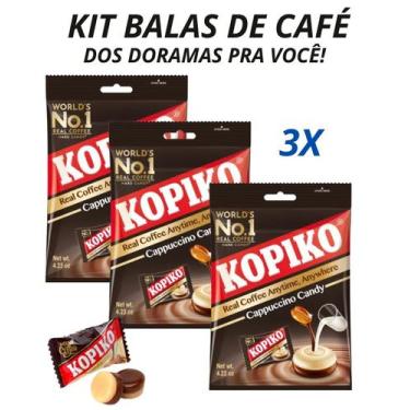 Imagem de Kit bala kopiko cappuccino doramas coreanos com 3 pacotes