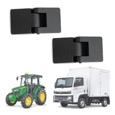 Imagem de Dobradiça Externa de Porta F103 para Linha Agrícola, Baús, Cabines e Ônibus Dupla Reforçada Prata Universal