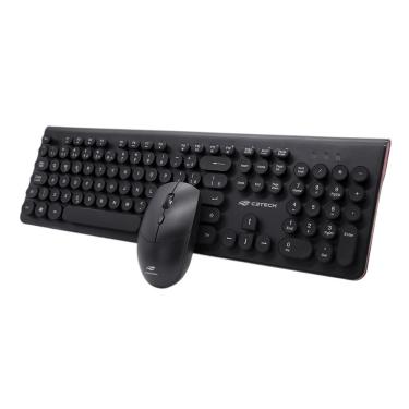 Imagem de Kit Teclado e Mouse K-w80bk Wireless Padrão ABNT2 com Sensor Óptico de Alta Precisão Preto C3tech