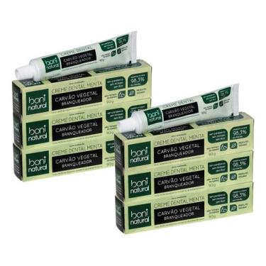 Imagem de Kit 6 Cremes Dentais Branqueador Menta e Carvão Vegetal 90g Boni Natur