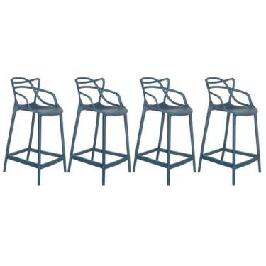 Imagem de Laraz, Kit 4 banquetas médias bancada cozinha Masters Allegra 66 cm