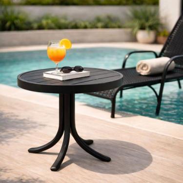 Imagem de Mesa de Centro ou Lateral Ripada Alumínio 55cm Área Externa - Acesse M