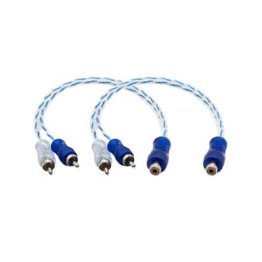 Imagem de 2 cabos rca y injetado azul/prata transparente 2m 1f - SVART
