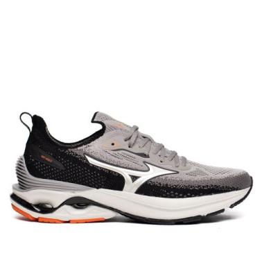 Imagem de Tênis Masculino Mizuno Wave Mirai 8 Knit Cinza/Preto, Cinza, Preto, 40