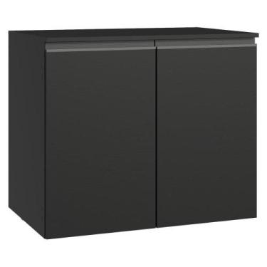Imagem de Balcão De Cozinha 80 Cm 2 Portas Suspenso Preto Nice Madesa
