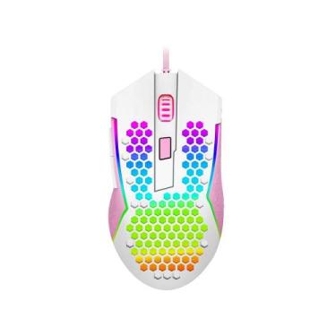 Imagem de Mouse Gamer Redragon Reaping Elite Lollipop Branco Rosa Rgb