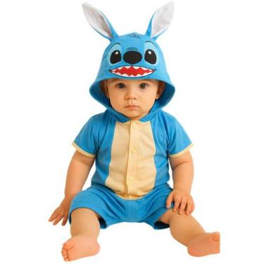 Imagem de Pijama Infantil Macacão Fantasia Personagem Bebe Azul - anjo da mamãe,