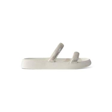 Imagem de Sandalia Moleca Papete Flatform Macia Confortável, 38, Branco off, Pra