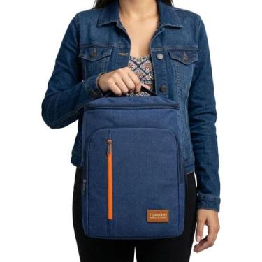 Imagem de Bolsa Termica Mochila Lancheira Grande Isolada Com Bolsos Laterais Tra