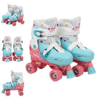 Imagem de Patins Infantil Menina Quad Roller Skate Ajustável 4 Rodas Lançamento 