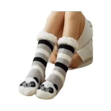 Imagem de Casaco de Pelúcia Feminino para Inverno - Pinguim, Veado, Urso - Quent