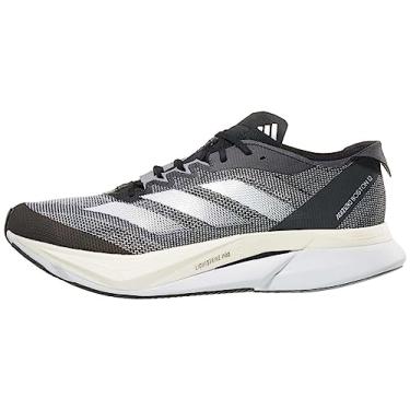 Imagem de adidas Tênis masculino Adizero Boston 12, Preto/Branco/Carbono, 6.5 Wide
