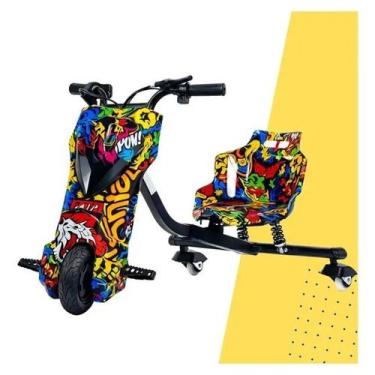 Imagem de Triciclo Elétrico Drift Infantil 250W com Bluetooth  3 Rodas até 80kg 