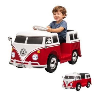 Imagem de Carrinho Eletrico 6V Infantil Kombi Classica Acelerador e Controle Rem