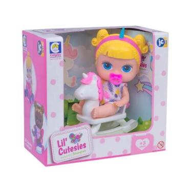 Imagem de Brinquedo Boneca Lil Cutesies Unicornio em Vinil 19cm com Chupetinha C