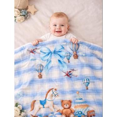 Imagem de Manta de bebê flannel estampada 01 peça 1.00/1.40 m - morada dos enxov