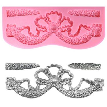 Imagem de Funshowcase Laços de fita amarrados, molde de silicone para doces, decoração de bolos, topo de cupcake, chocolate, confeitaria, joias, argila de polímero, sabonete, resina epóxi, projetos de artesanato