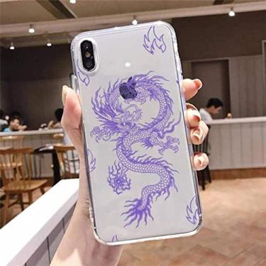 Imagem de Capa de telefone transparente com dragão de desenho animado da moda para iphone 5 5s 5c se 6 6s 7 8 11 12 13 plus mini x xs xr pro max Capa protetora, A2, para iPhone 12 Pro Max
