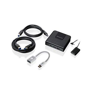 Imagem de IOGEAR Interruptor de compartilhamento periférico USB 3.0 4x2 com adaptador USB-C, GUS432CA1KIT