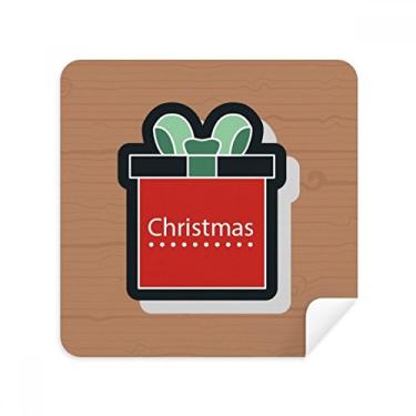 Imagem de Pano de limpeza de tela de tecido de camurça com ícone de desenho de Natal, pacote com 2