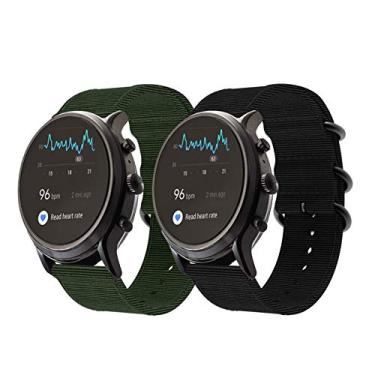 Imagem de Anrir Compatível com Fossil Gen 5 Carlyle Watch Band, 22 mm Nylon Woven Band para Fossil Gen 5 Carlyle hr/Garrett, Gen 4 Explorist HR, Explorist Gen 3 Smart Watch-2 Pacotes
