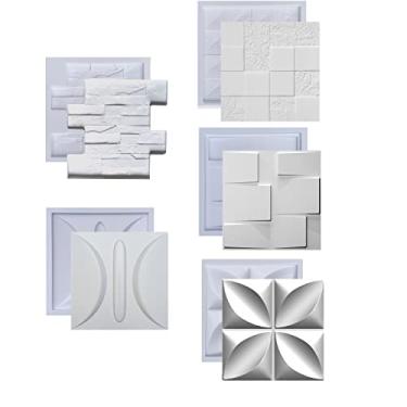 Imagem de Kit Formas de Gesso 3D e Cimento ABS Molde pra Revestimento de Parede FDG Painel Decorativo