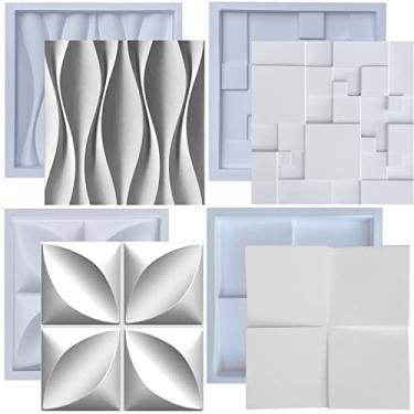Imagem de Kit Formas de Gesso 3D e Cimento ABS Molde pra Revestimento de Parede FDG Painel Decorativo