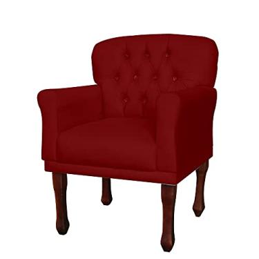 Imagem de Poltrona Decorativa Anita Pés Luis XV Suede Bordô - DS Estofados