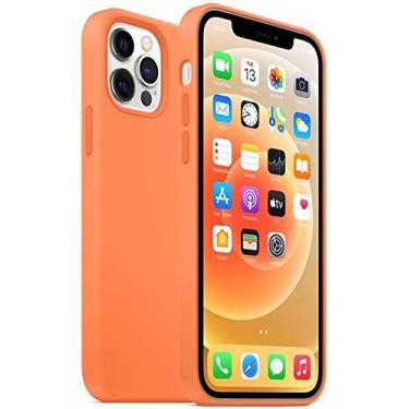 Imagem de HAODEE Capa de telefone traseira, para Apple iPhone 13 Pro Max (2021) 6,7 polegadas silicone líquido à prova de choque fácil de limpar capa totalmente embalada (cor: laranja)