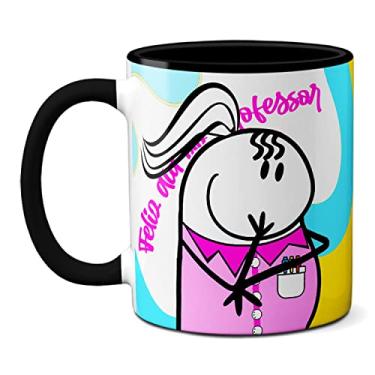 Imagem de Caneca Flork Meme Feliz Dia Dos Professores Profeee Presente (Preta)