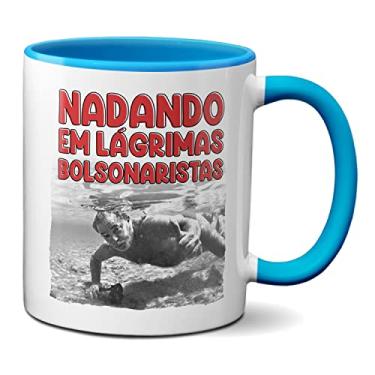 Imagem de Caneca Lula Mergulhando Nadando Em Lágrimas Bolsonaristas! (Azul)