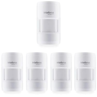 Imagem de Kit 5 Sensores Infra Passivo Sem Fio Pet Immunity 20 Kg Uso Interno IVP 8000 PET Intelbras