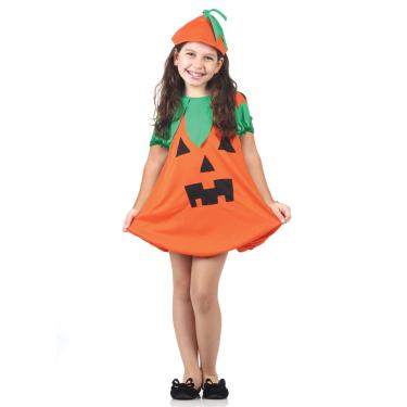 Imagem de Fantasia Abóbora Vestido Infantil com Chapéu - Halloween
 P