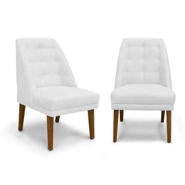 Imagem de Kit 2 Cadeiras De Jantar Paris Suede Branco - Meular Decor - Meu Lar D
