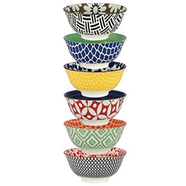 Imagem de Certified International Tigelas de porcelana individuais Soho, conjunto de 6, multicoloridas