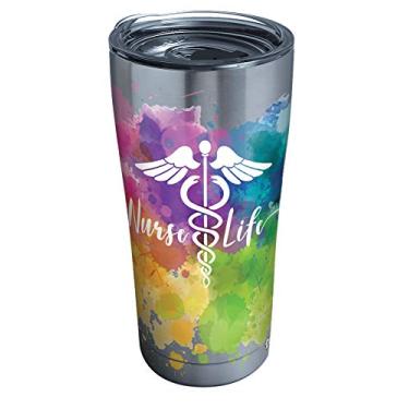 Imagem de Tervis Copo de viagem com isolamento térmico aquarela enfermeira mantém bebidas frias e quentes, 590 ml, aço inoxidável