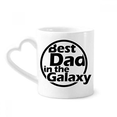 Imagem de Caneca para o Dia dos Pais Best Dad In The Galaxy Caneca de café cerâmica copo de coração de vidro